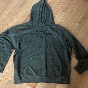 Patriotic Crew Olive Green Men's Hoodie